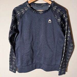Burton Women's‎ Oak Crew Navy and Patterned Sweatshirt
